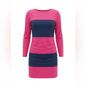 Vineyard Vines Bold Pink and Navy Striped Dress